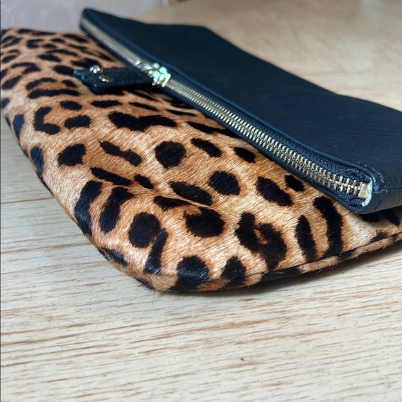 Talbots Leopard Calfskin Leather Folding Clutch - Picture 7 of 14